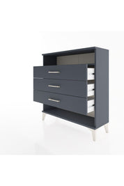 Arges Şifonyer Tek Raflı 3 Çekmeceli 88x30x96 Antrasit-Antrasit