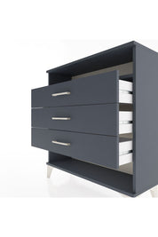 Arges Şifonyer Tek Raflı 3 Çekmeceli 88x30x96 Antrasit-Antrasit