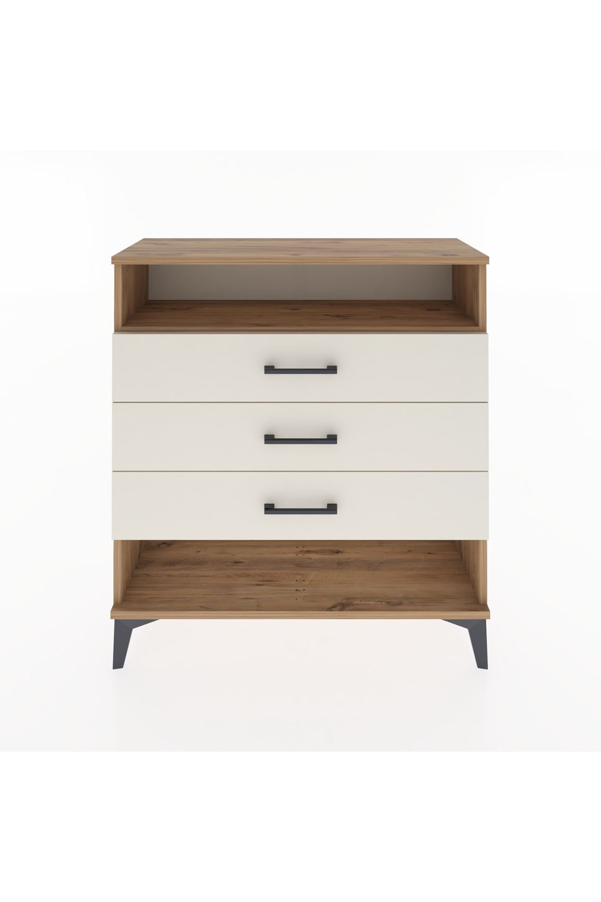 Arges Şifonyer Tek Raflı 3 Çekmeceli 88x30x96 Çam-Aytaşı