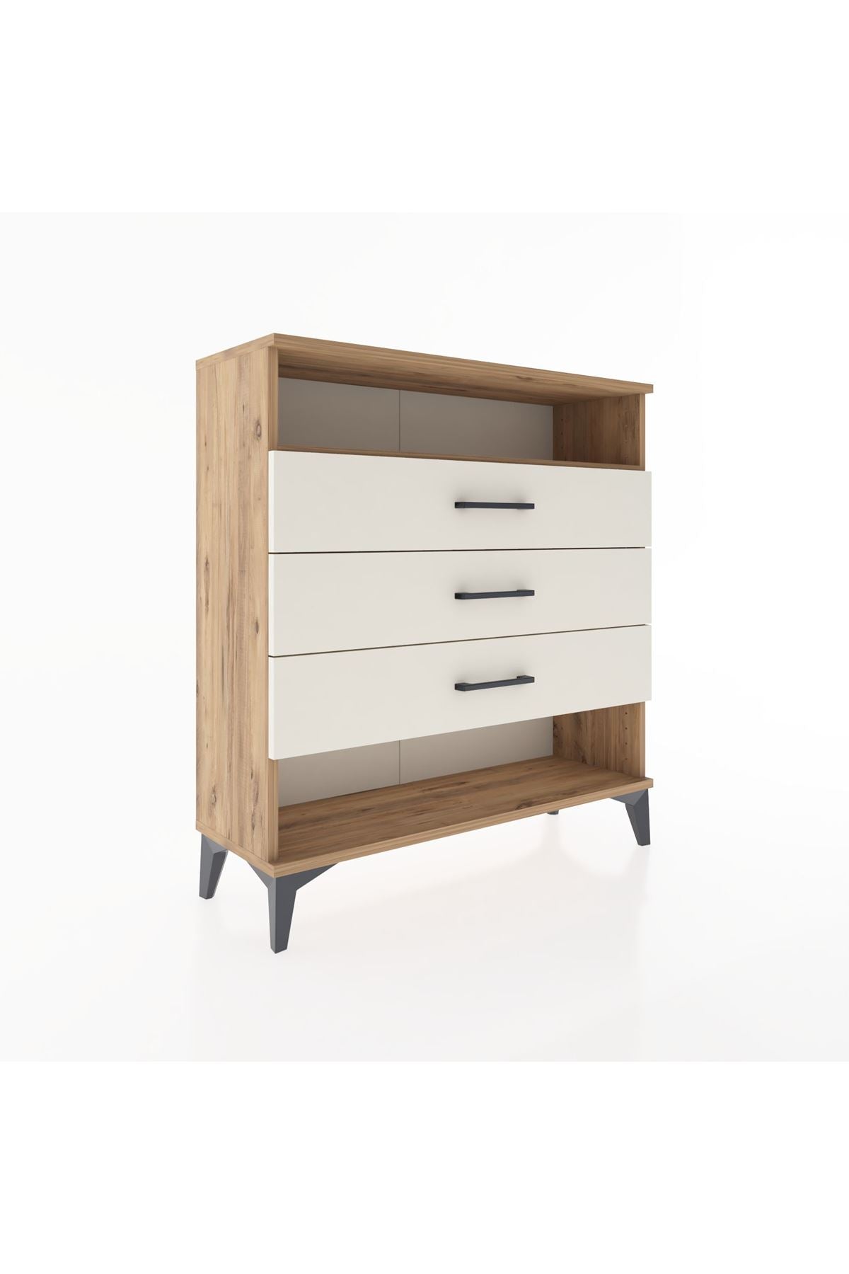 Arges Şifonyer Tek Raflı 3 Çekmeceli 88x30x96 Çam-Aytaşı