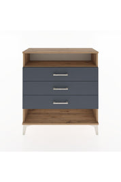 Arges Şifonyer Tek Raflı 3 Çekmeceli 88x30x96 Çam-Antrasit