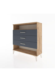 Arges Şifonyer Tek Raflı 3 Çekmeceli 88x30x96 Çam-Antrasit