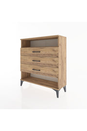 Arges Şifonyer Tek Raflı 3 Çekmeceli 88x30x96 Çam-Çam