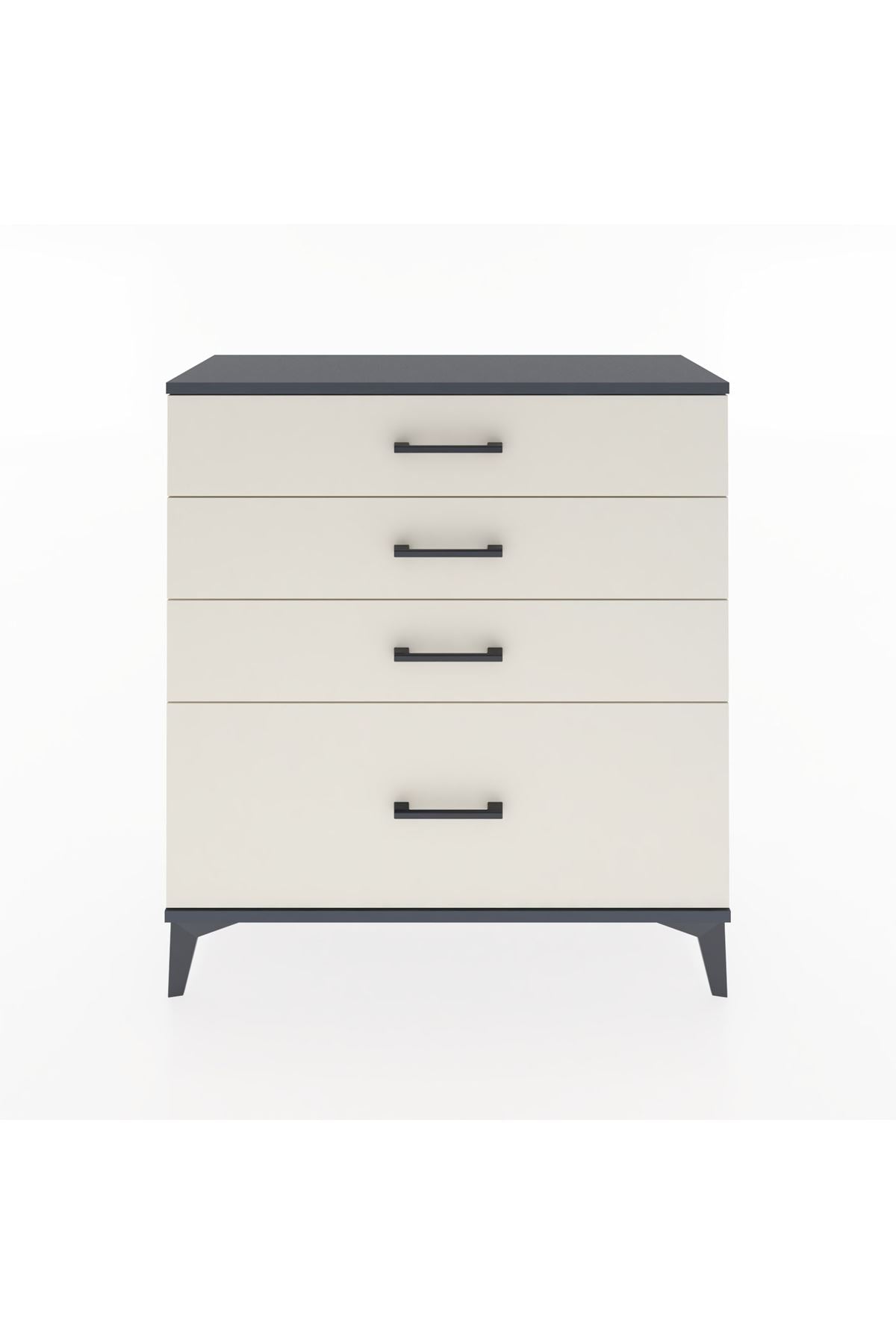 Arges Şifonyer 4 Çekmeceli 88x30x96 Antrasit-Aytaşı