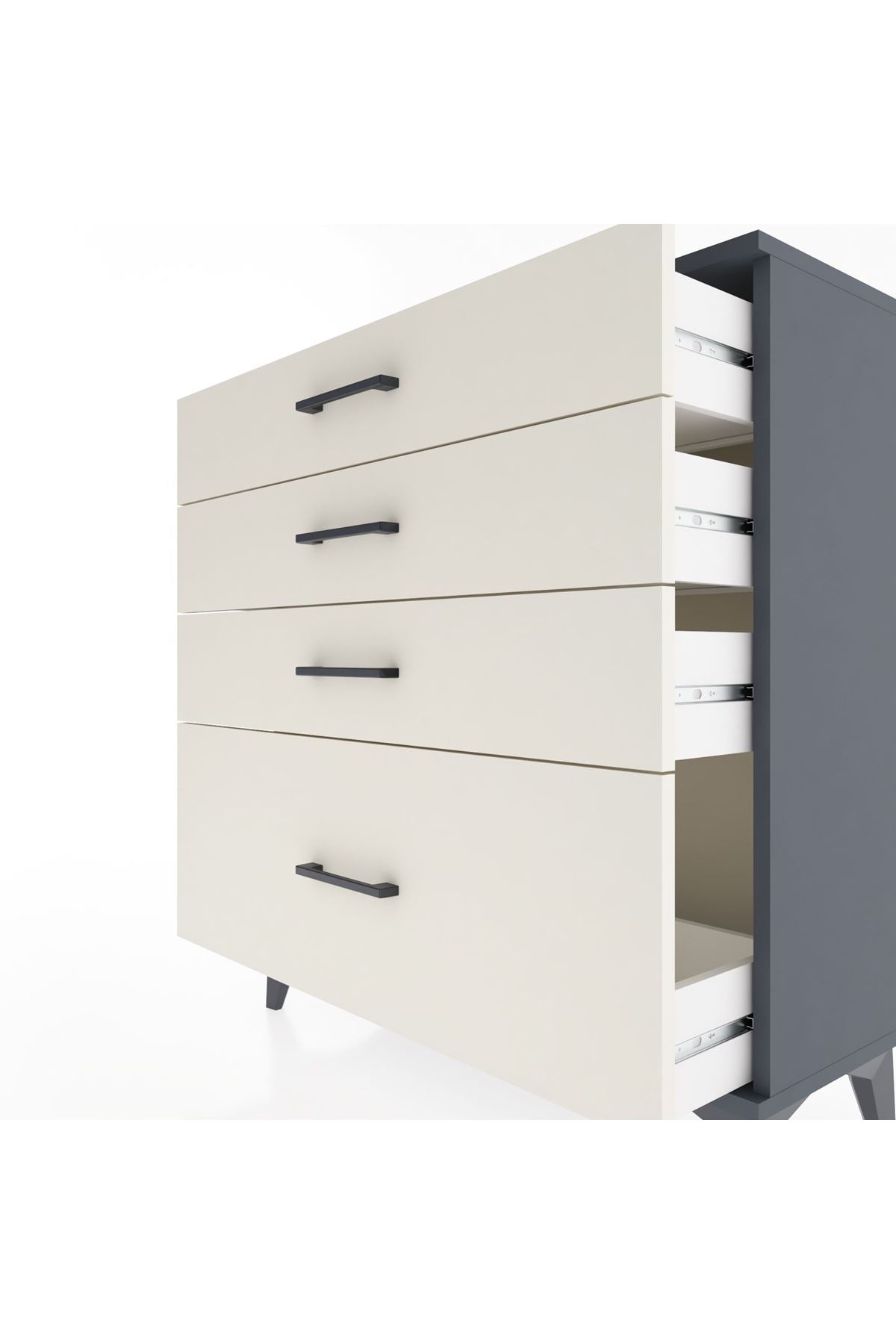 Arges Şifonyer 4 Çekmeceli 88x30x96 - S04M009V4A