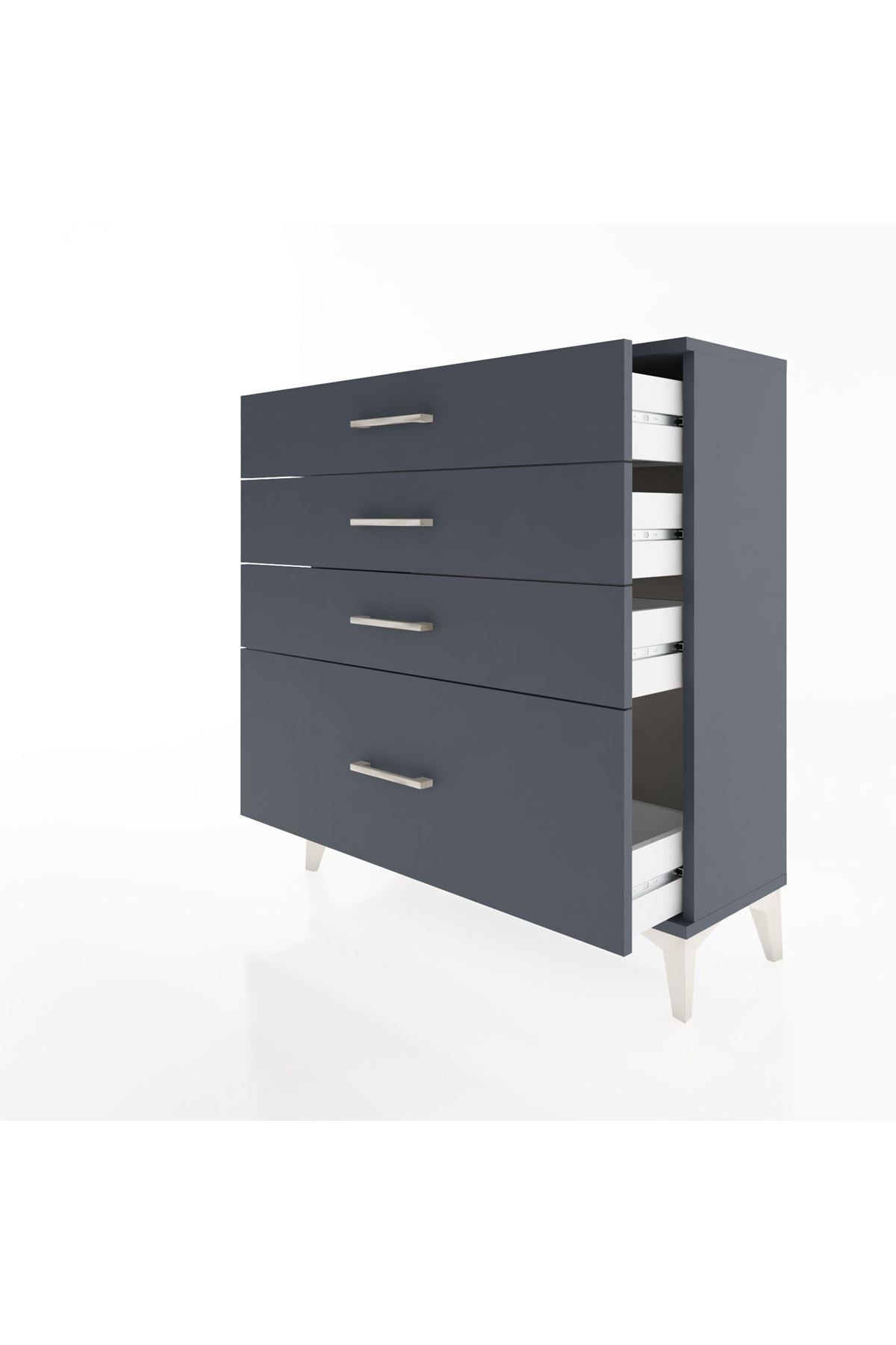 Arges Şifonyer 4 Çekmeceli 88x30x96 Antrasit-Antrasit