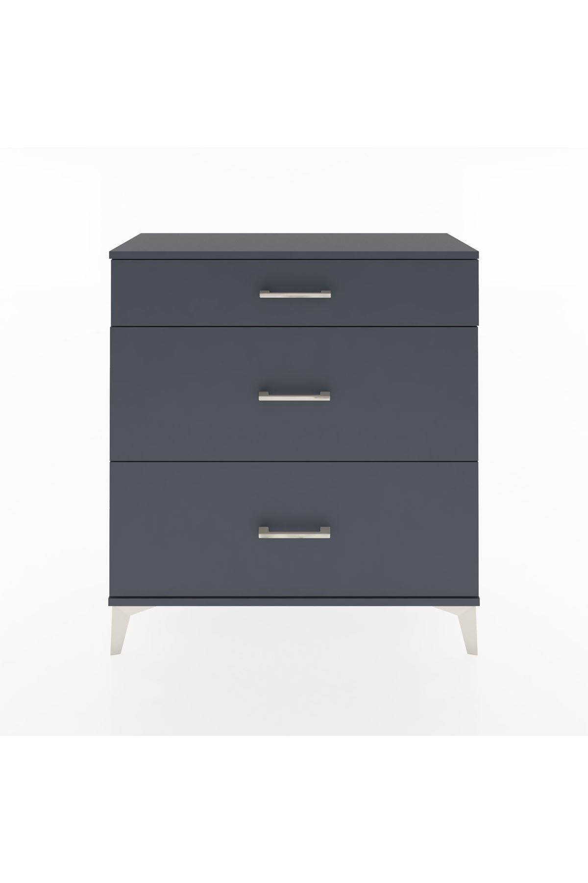 Arges Şifonyer 3 Çekmeceli 88x30x96 Antrasit-Antrasit