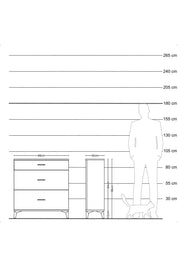 Arges Şifonyer 3 Çekmeceli 88x30x96 Antrasit-Çam