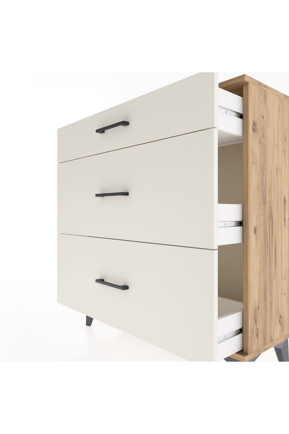 Arges Şifonyer 3 Çekmeceli 88x30x96 Çam-Aytaşı