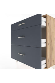 Arges Şifonyer 3 Çekmeceli 88x30x96 Çam-Antrasit