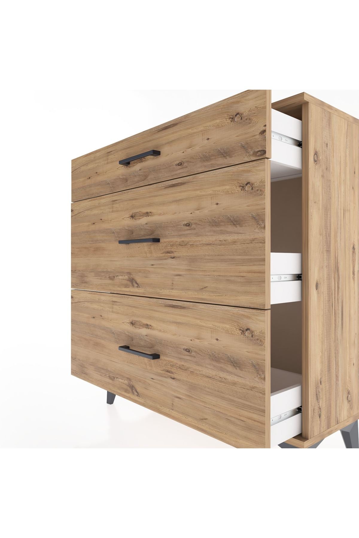 Arges Şifonyer 3 Çekmeceli 88x30x96 Çam-Çam