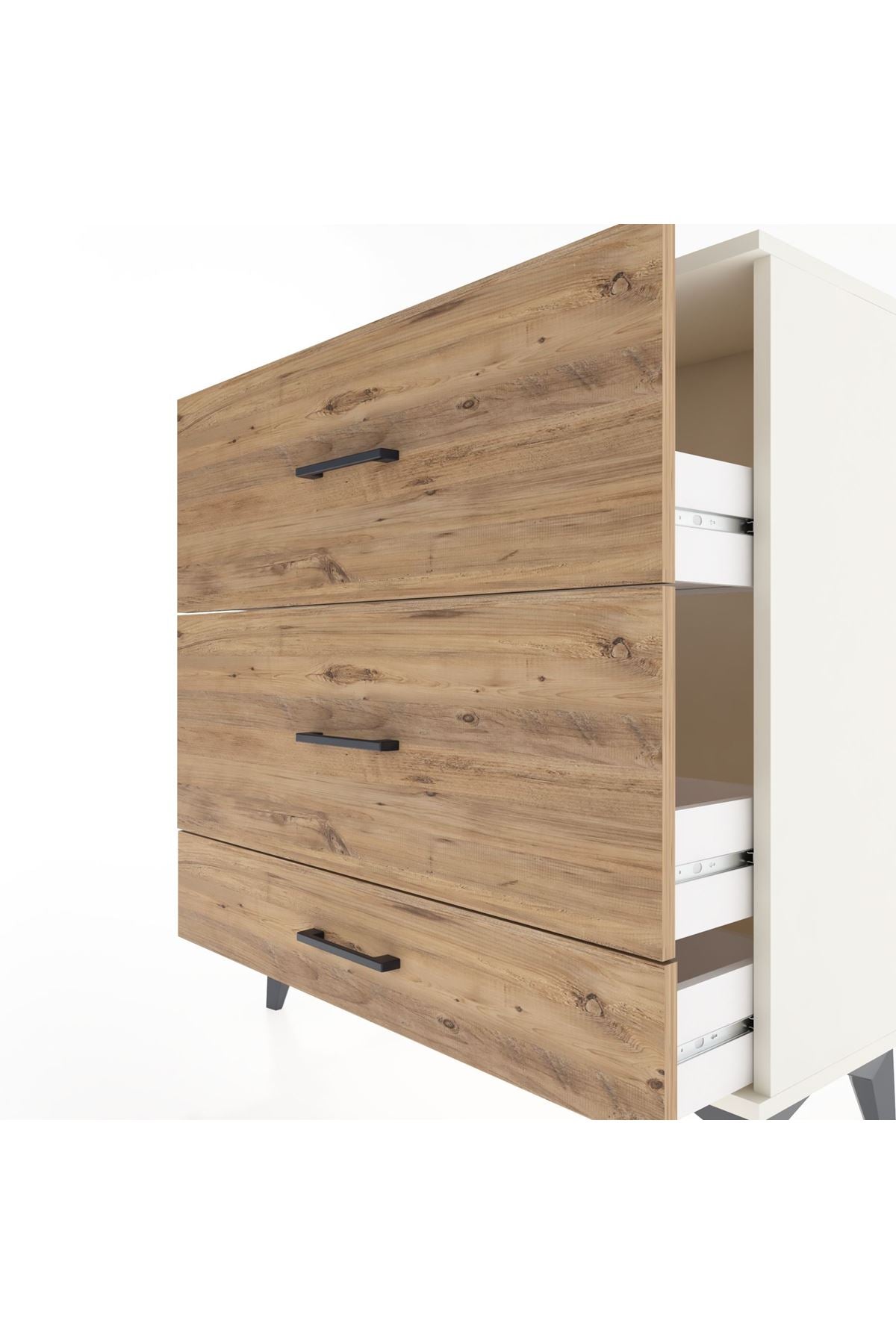 Arges Şifonyer 3 Çekmeceli 88x30x96 Aytaşı-Çam