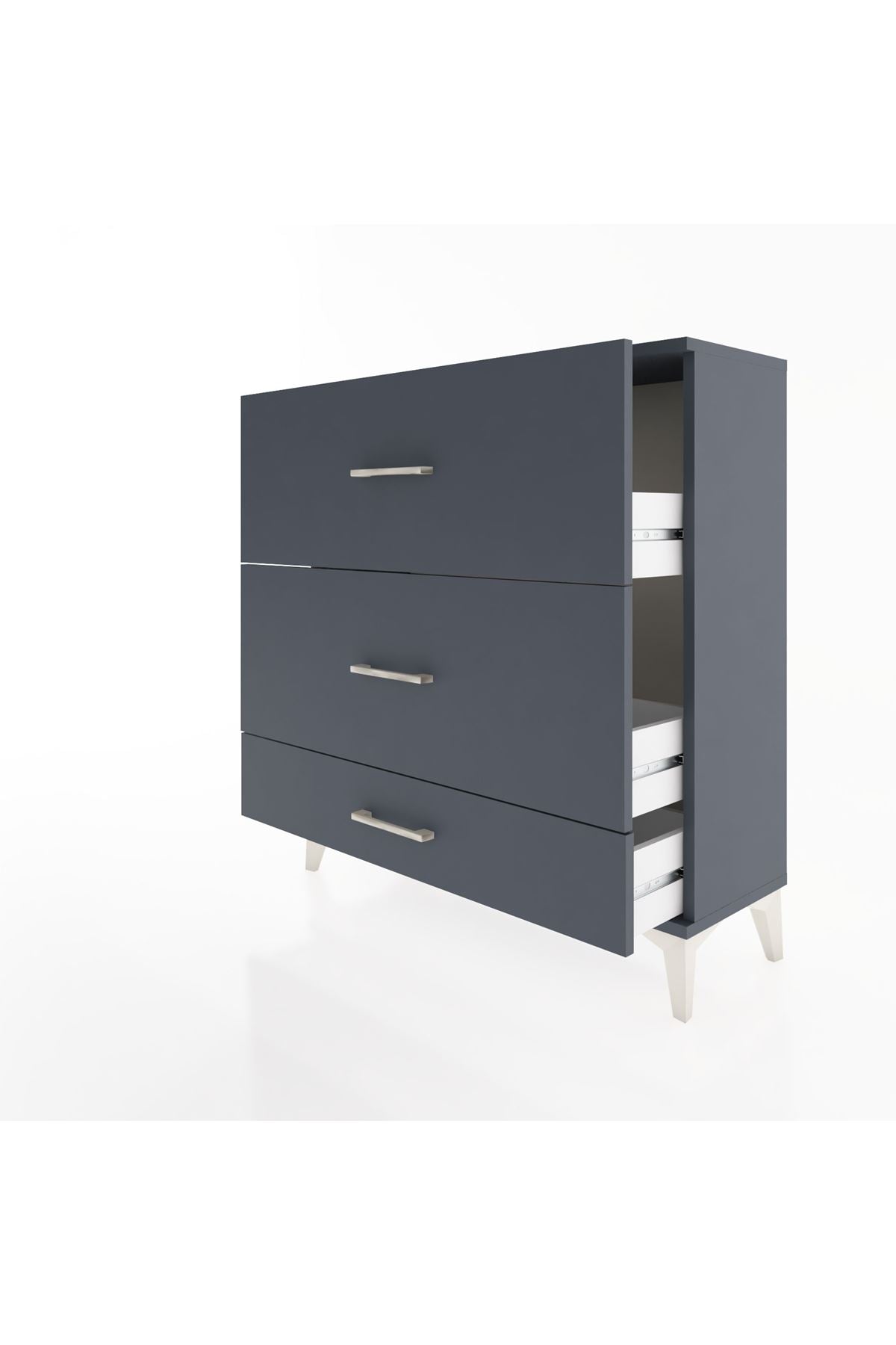 Arges Şifonyer 3 Çekmeceli 88x30x96 Antrasit-Antrasit