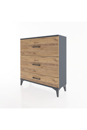 Arges Şifonyer 3 Çekmeceli 88x30x96 Antrasit-Çam