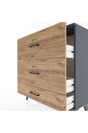 Arges Şifonyer 3 Çekmeceli 88x30x96 Antrasit-Çam