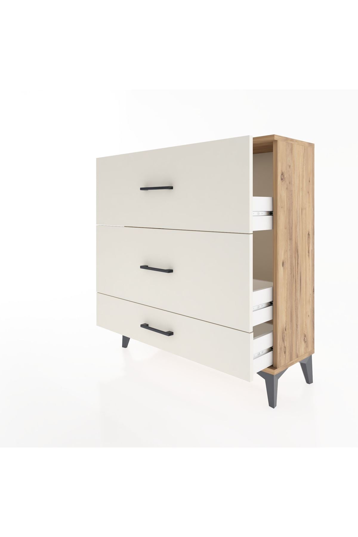 Arges Şifonyer 3 Çekmeceli 88x30x96 Çam-Aytaşı