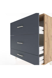 Arges Şifonyer 3 Çekmeceli 88x30x96 Çam-Antrasit