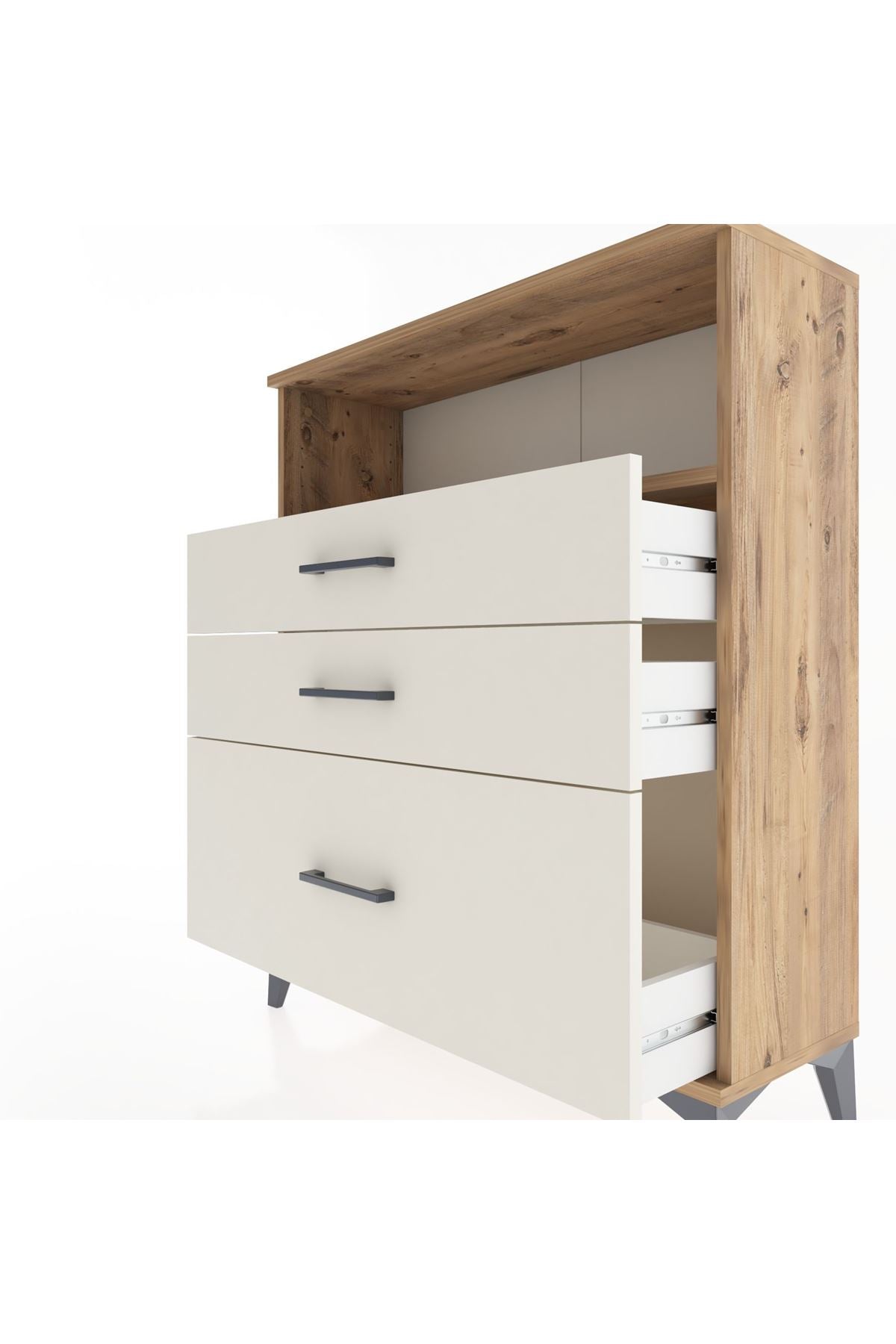 Arges Şifonyer Tek Raflı 3 Çekmeceli 88x30x106 Çam-Aytaşı