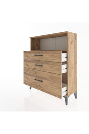 Arges Şifonyer Tek Raflı 3 Çekmeceli 88x30x106 Çam-Çam