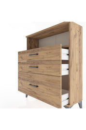 Arges Şifonyer Tek Raflı 3 Çekmeceli 88x30x106 Çam-Çam