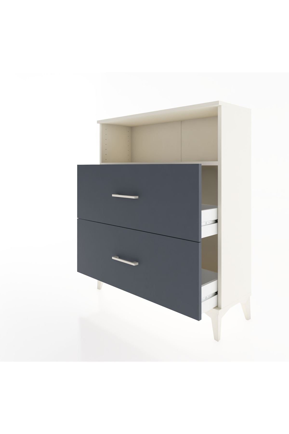 Arges Şifonyer Tek Raflı 2 Çekmeceli 88x30x106 Aytaşı-Antrasit