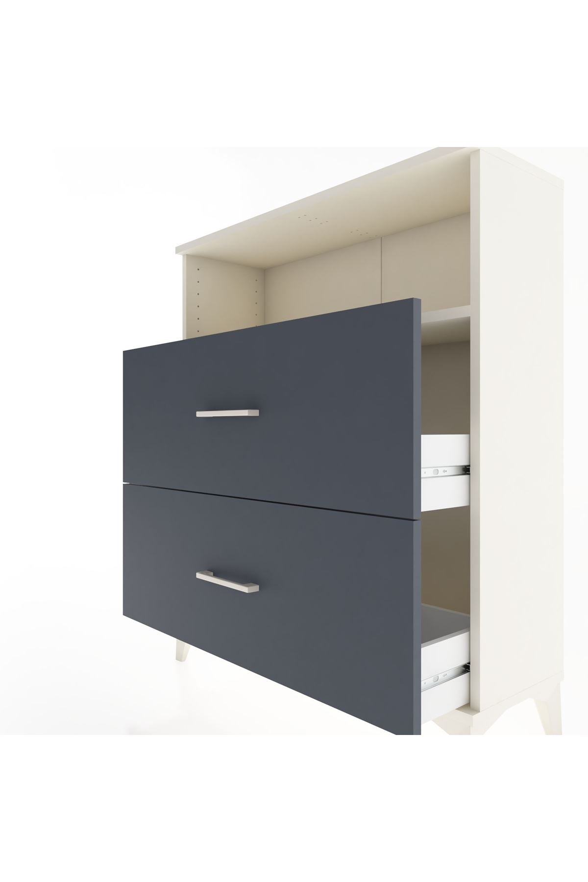 Arges Şifonyer Tek Raflı 2 Çekmeceli 88x30x106 Aytaşı-Antrasit