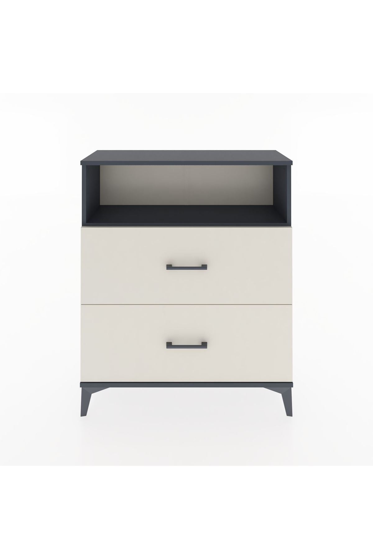 Arges Şifonyer Tek Raflı 2 Çekmeceli 88x30x106 Antrasit-Aytaşı