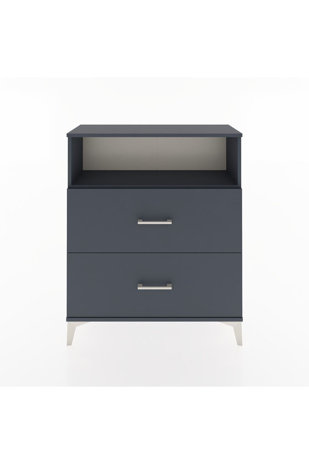 Arges Şifonyer Tek Raflı 2 Çekmeceli 88x30x106 Antrasit-Antrasit