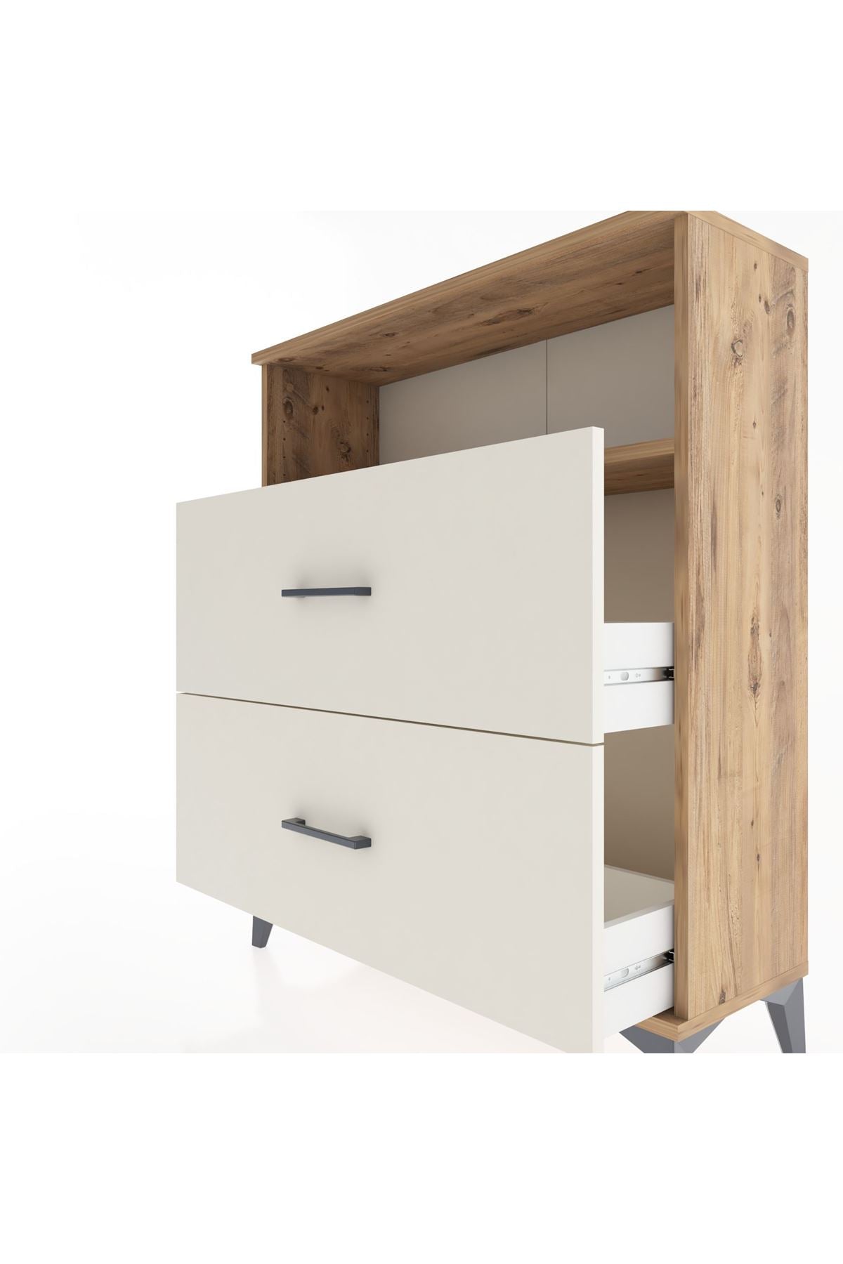 Arges Şifonyer Tek Raflı 2 Çekmeceli 88x30x106 Çam-Aytaşı