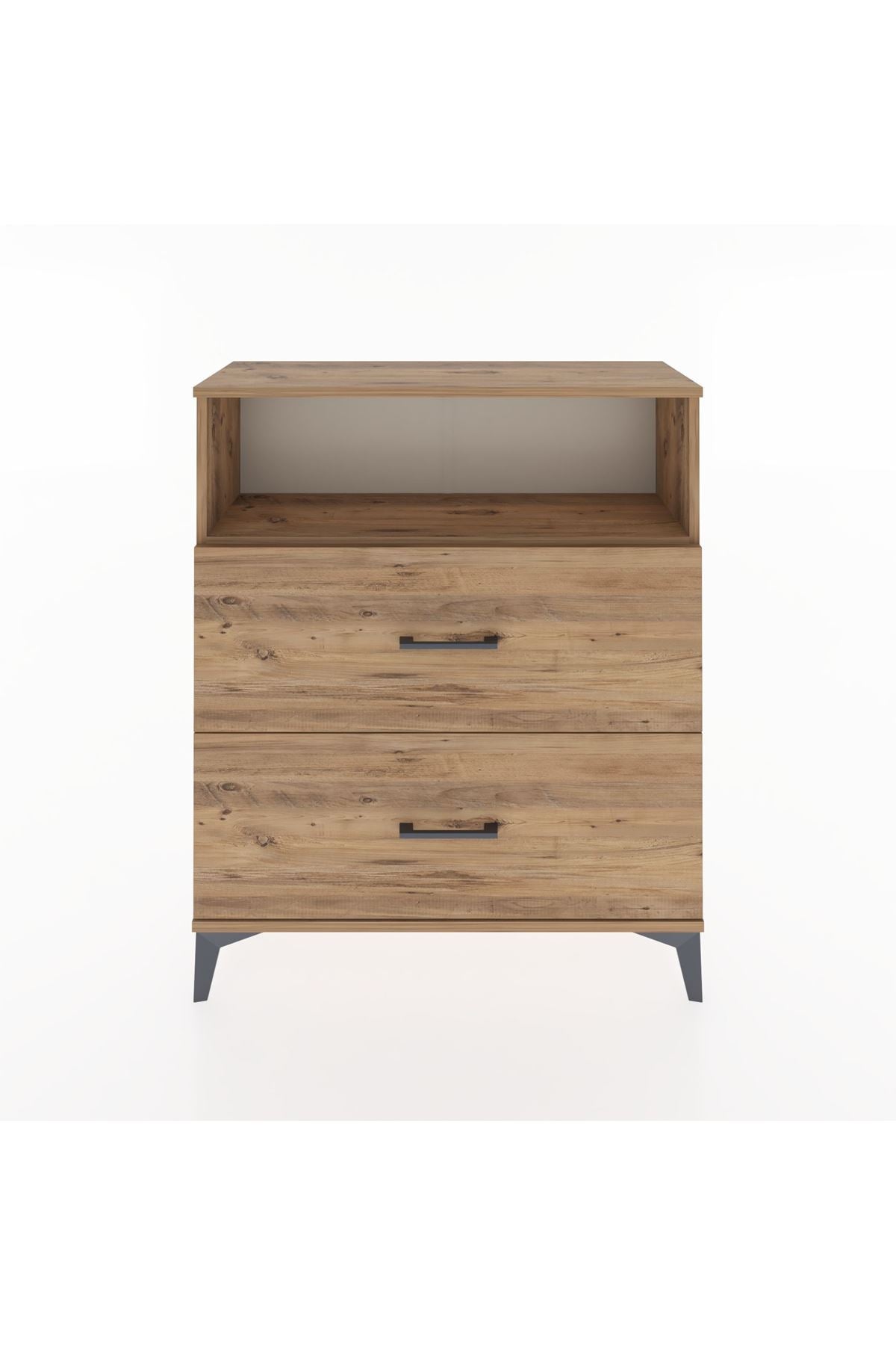 Arges Şifonyer Tek Raflı 2 Çekmeceli 88x30x106 Çam-Çam