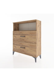 Arges Şifonyer Tek Raflı 2 Çekmeceli 88x30x106 Çam-Çam