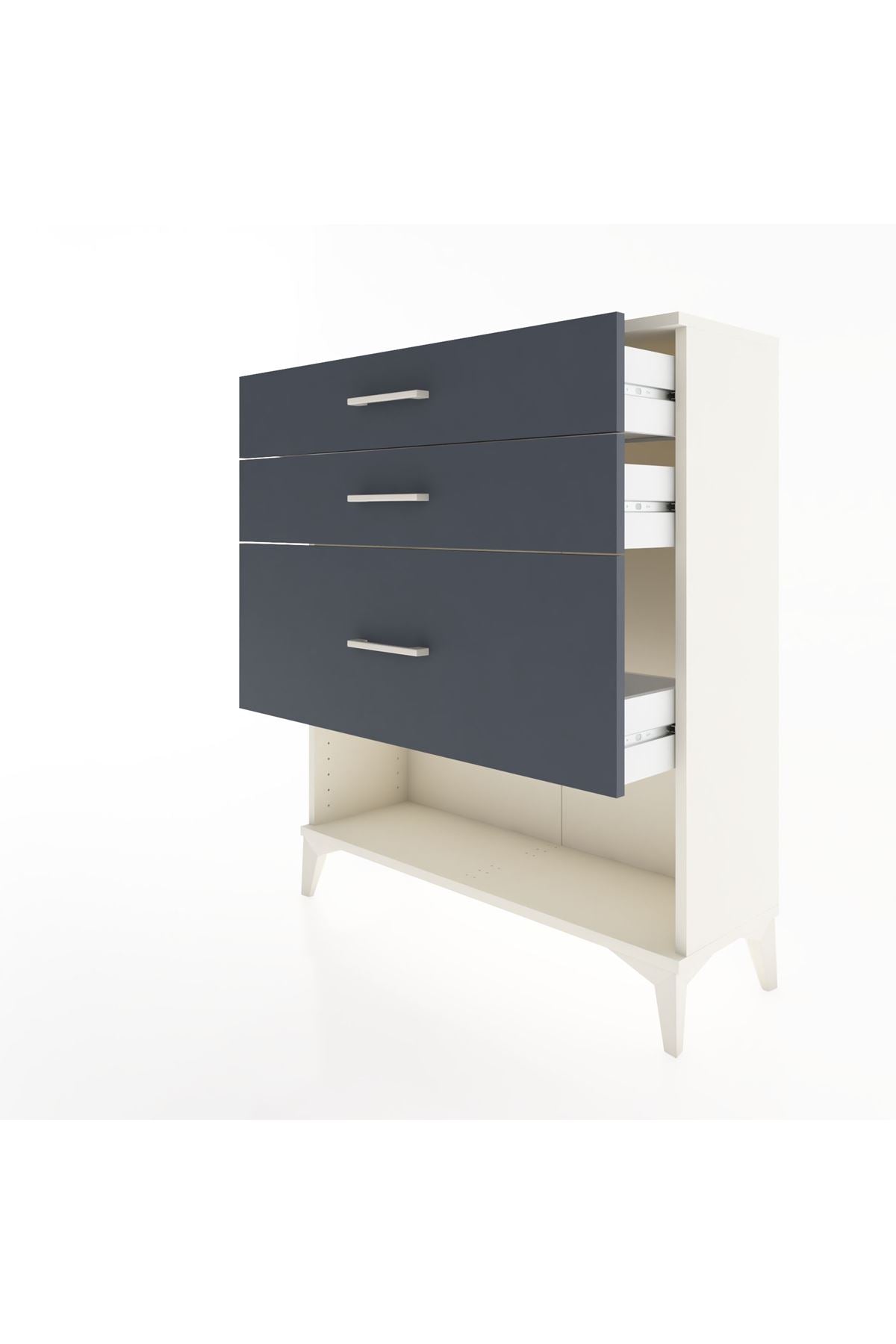 Arges Şifonyer 3 Çekmeceli 88x30x106 Aytaşı-Antrasit