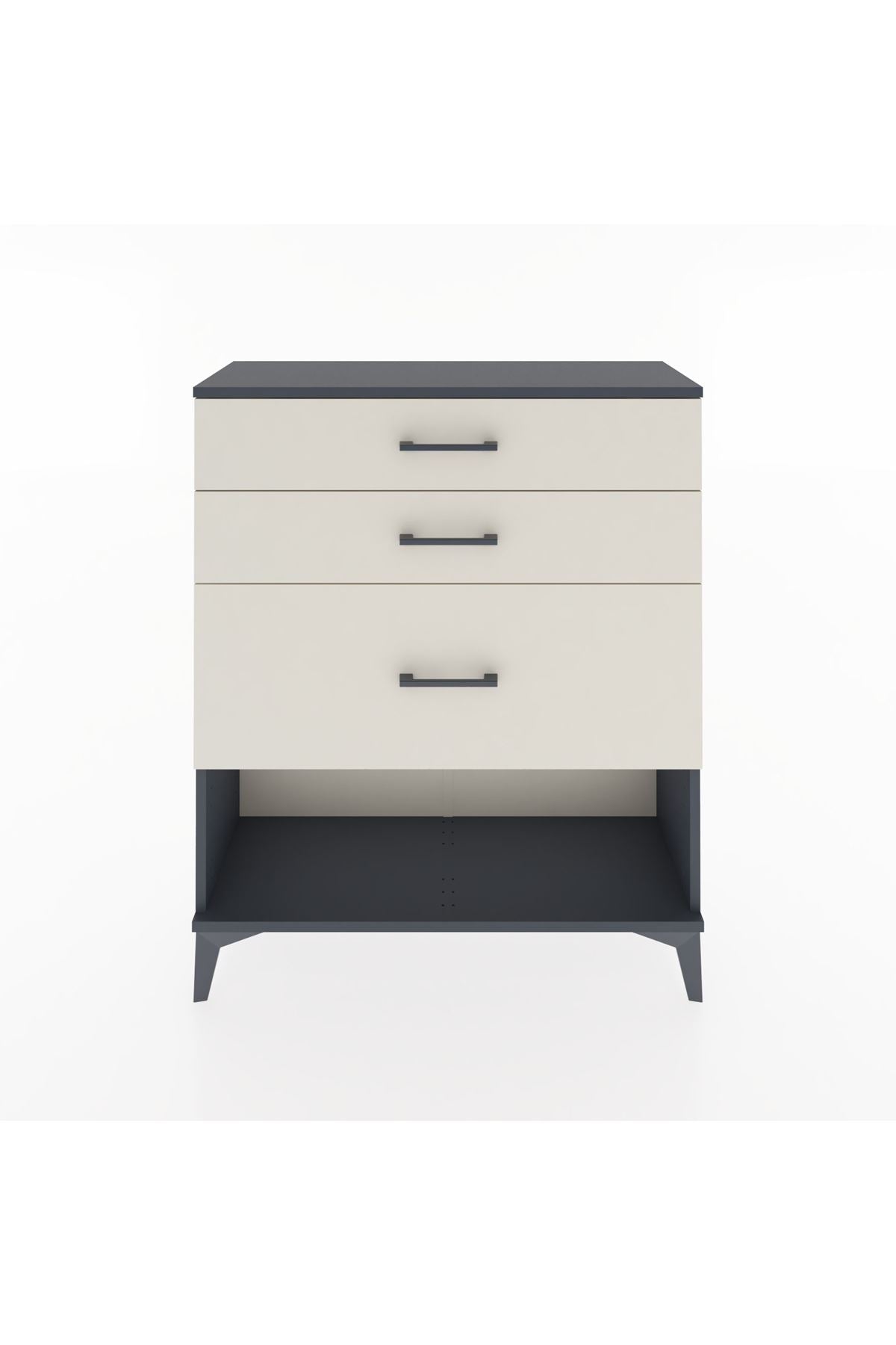 Arges Şifonyer 3 Çekmeceli 88x30x106 Antrasit-Aytaşı