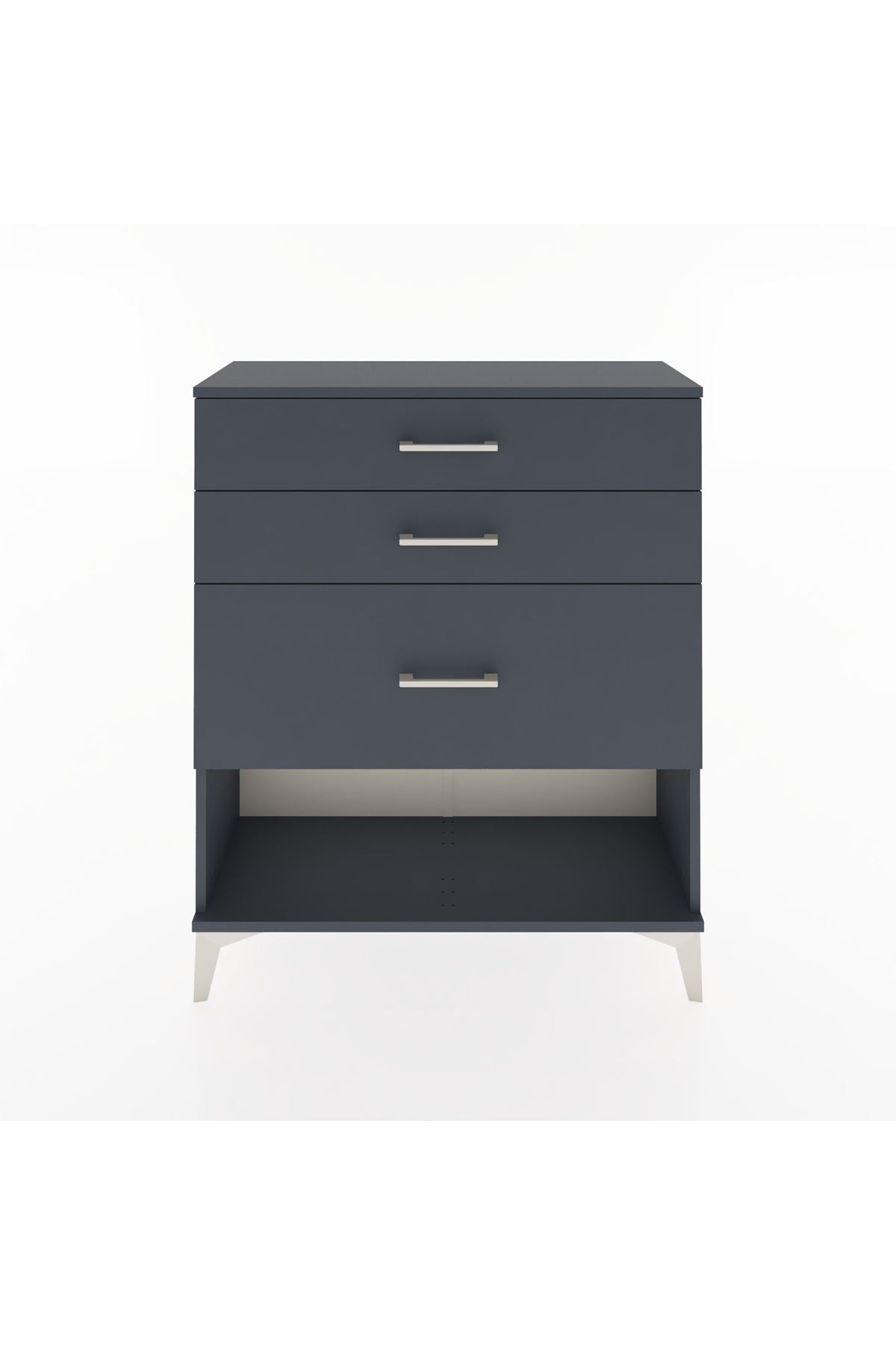 Arges Şifonyer 3 Çekmeceli 88x30x106 Antrasit-Antrasit