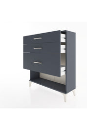 Arges Şifonyer 3 Çekmeceli 88x30x106 Antrasit-Antrasit