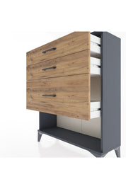 Arges Şifonyer 3 Çekmeceli 88x30x106 Antrasit-Çam