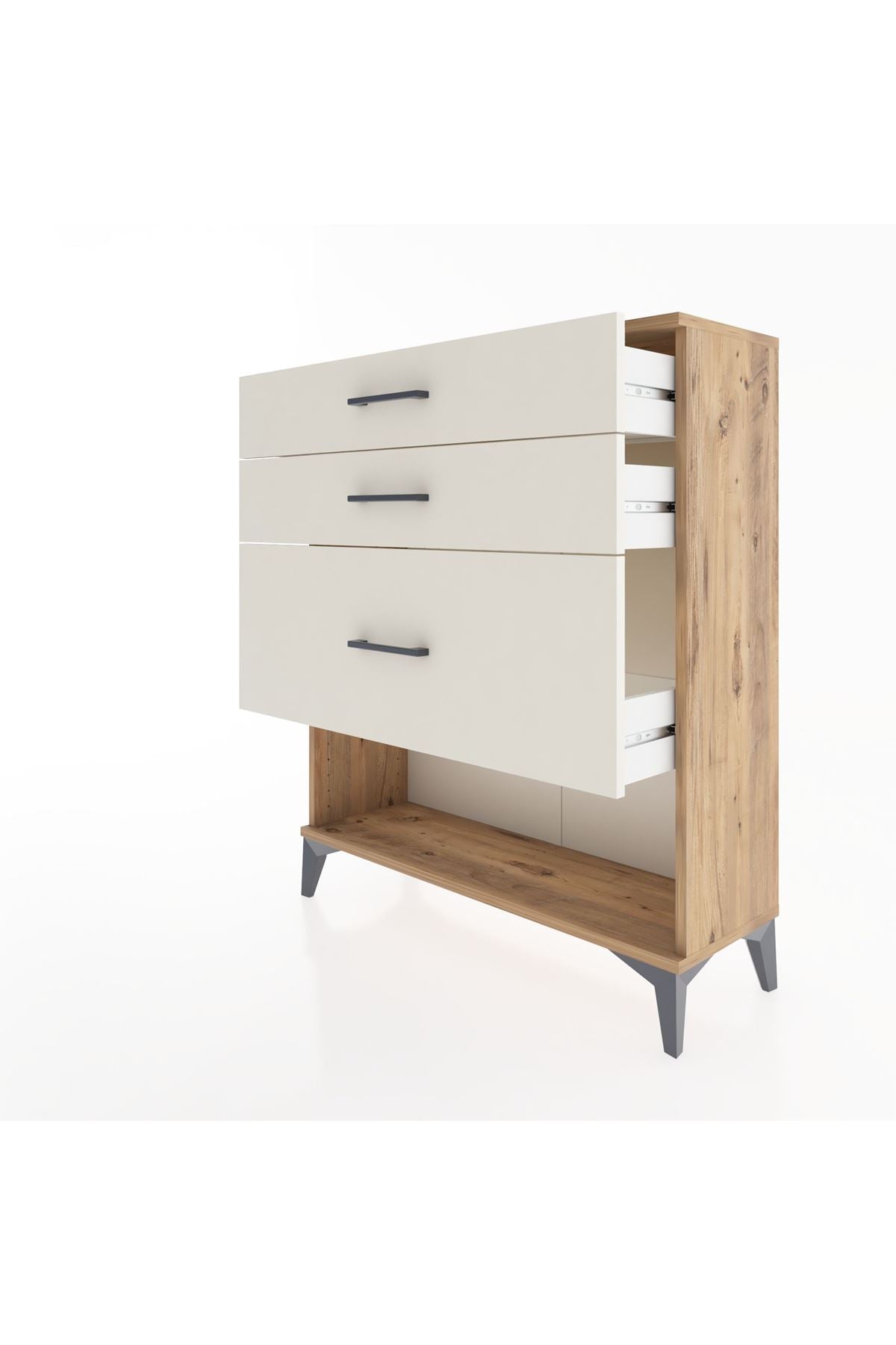 Arges Şifonyer 3 Çekmeceli 88x30x106 Çam-Aytaşı