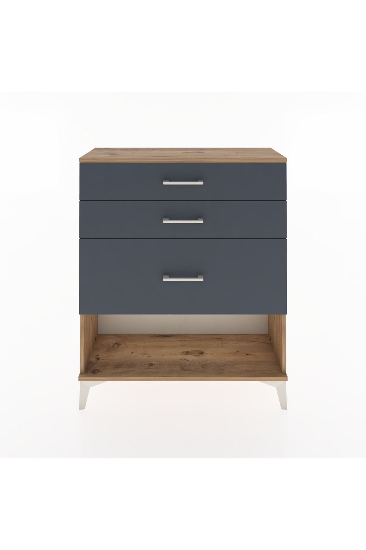 Arges Şifonyer 3 Çekmeceli 88x30x106 Çam-Antrasit