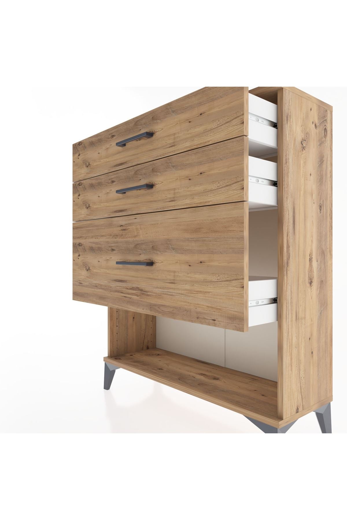 Arges Şifonyer 3 Çekmeceli 88x30x106 Çam-Çam