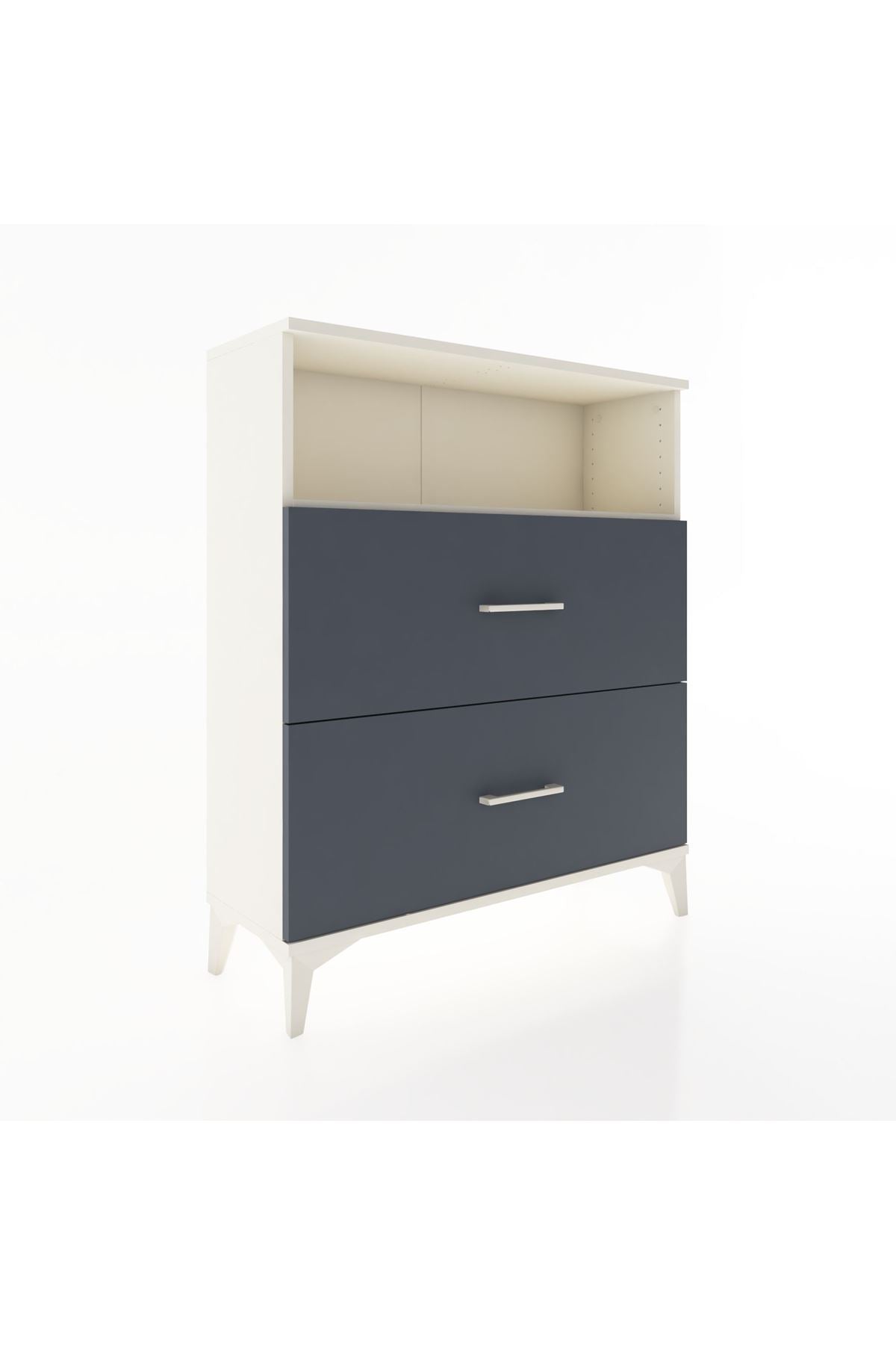 Arges Şifonyer Tek Raflı 2 Çekmeceli 88x30x106 Aytaşı-Antrasit