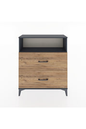 Arges Şifonyer Tek Raflı 2 Çekmeceli 88x30x106 Antrasit-Çam