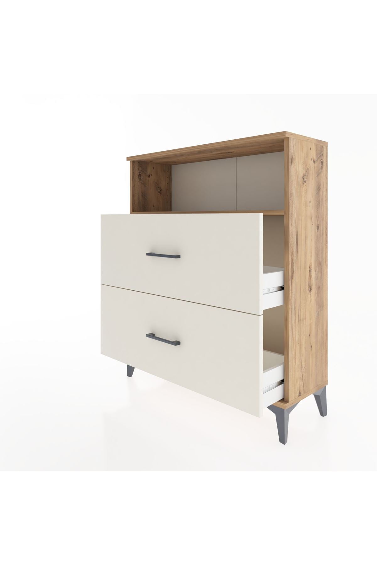 Arges Şifonyer Tek Raflı 2 Çekmeceli 88x30x106 Çam-Aytaşı