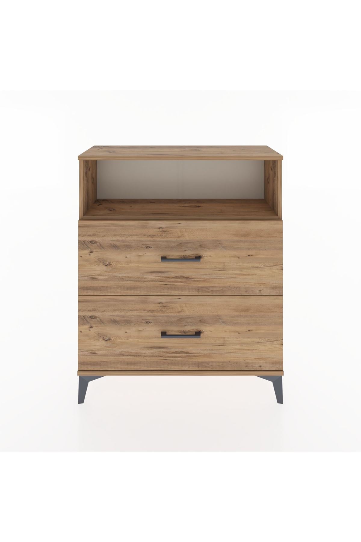 Arges Şifonyer Tek Raflı 2 Çekmeceli 88x30x106 Çam-Çam