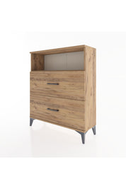 Arges Şifonyer Tek Raflı 2 Çekmeceli 88x30x106 Çam-Çam