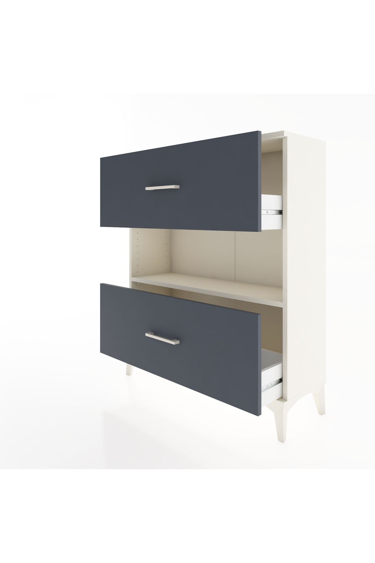 Arges Şifonyer Tek Raflı 2 Çekmeceli 88x30x106 Aytaşı-Antrasit