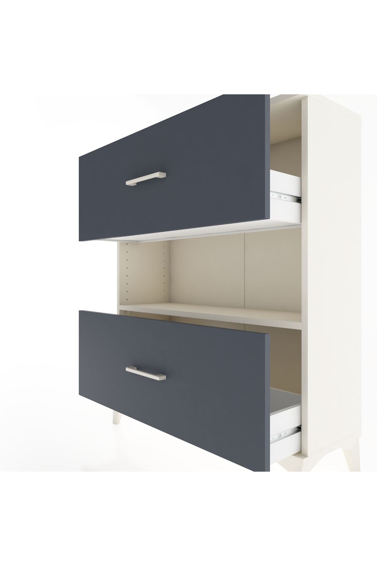 Arges Şifonyer Tek Raflı 2 Çekmeceli 88x30x106 Aytaşı-Antrasit