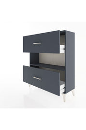 Arges Şifonyer Tek Raflı 2 Çekmeceli 88x30x106 Antrasit-Antrasit