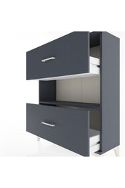 Arges Şifonyer Tek Raflı 2 Çekmeceli 88x30x106 Antrasit-Antrasit