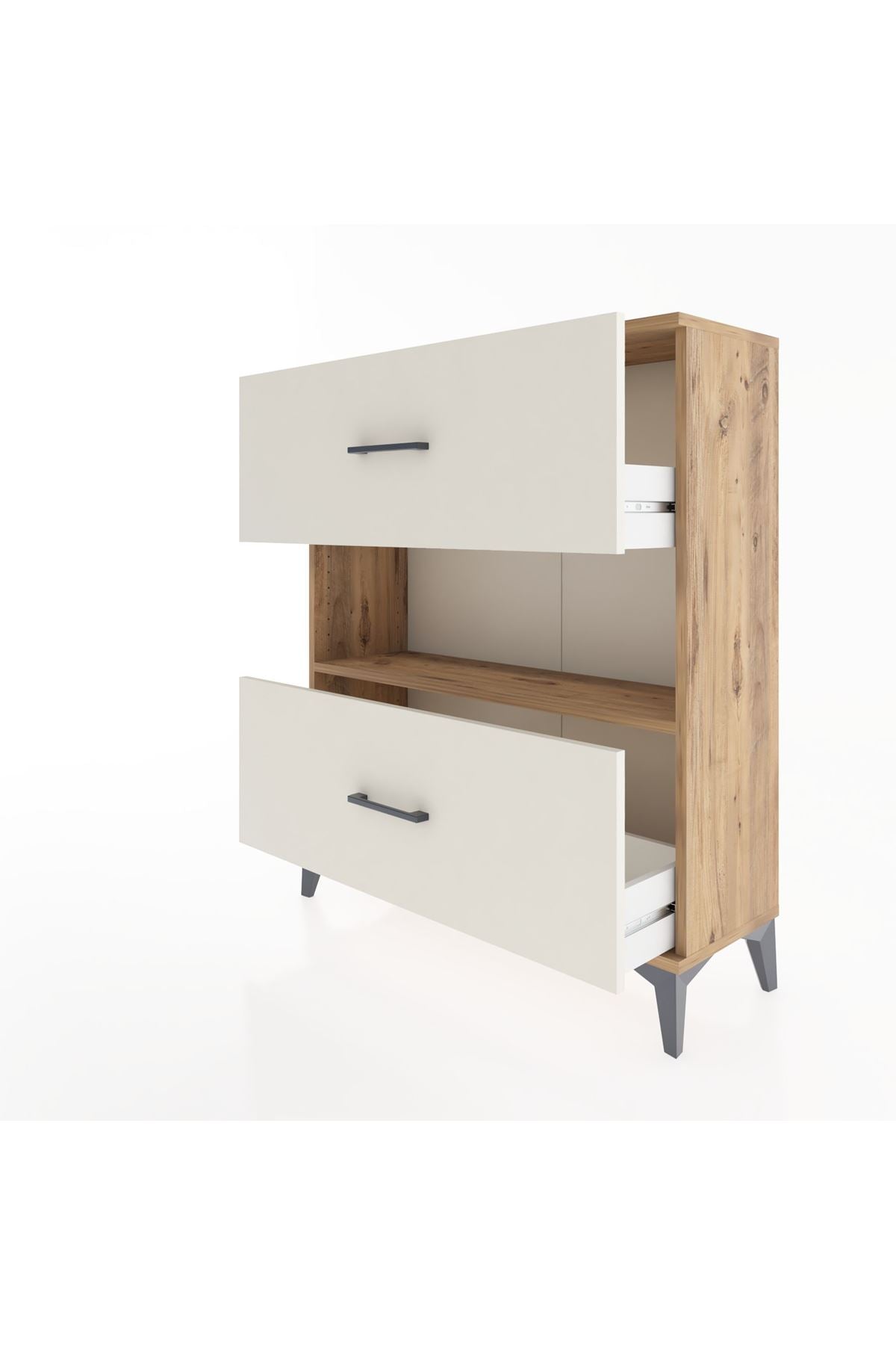 Arges Şifonyer Tek Raflı 2 Çekmeceli 88x30x106 Çam-Aytaşı