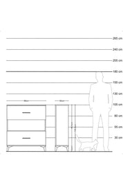 Arges Şifonyer Tek Raflı 2 Çekmeceli 88x30x106 Çam-Aytaşı